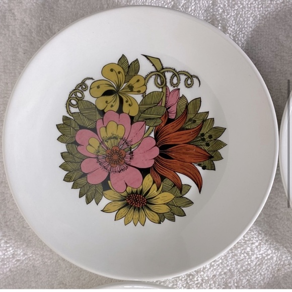 Vintage Ridgway Ironstone Kyoto Flower Pattern Side Snack Plates x4 - Picture 4 of 11